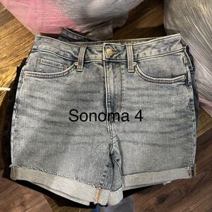 Sonoma Light Wash Rolled Hem Denim Shorts - Light Blue